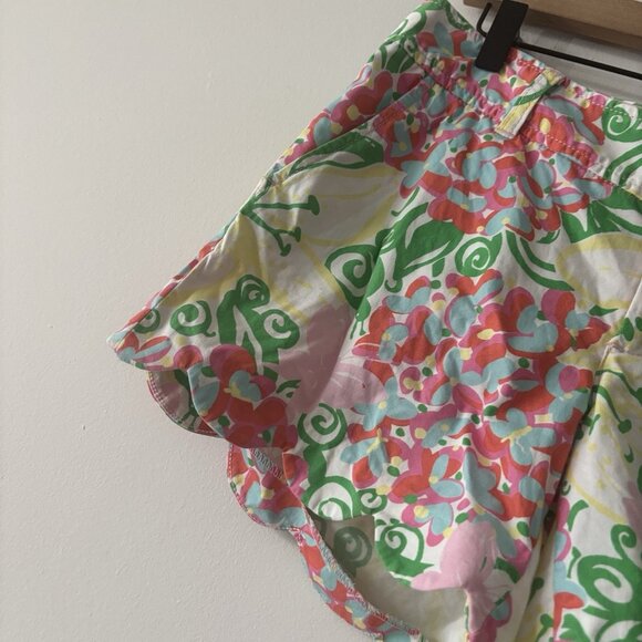 Lilly Pulitzer Buttercup Scalloped Shorts Butterfly Print Size 4 Preppy - Picture 8 of 11